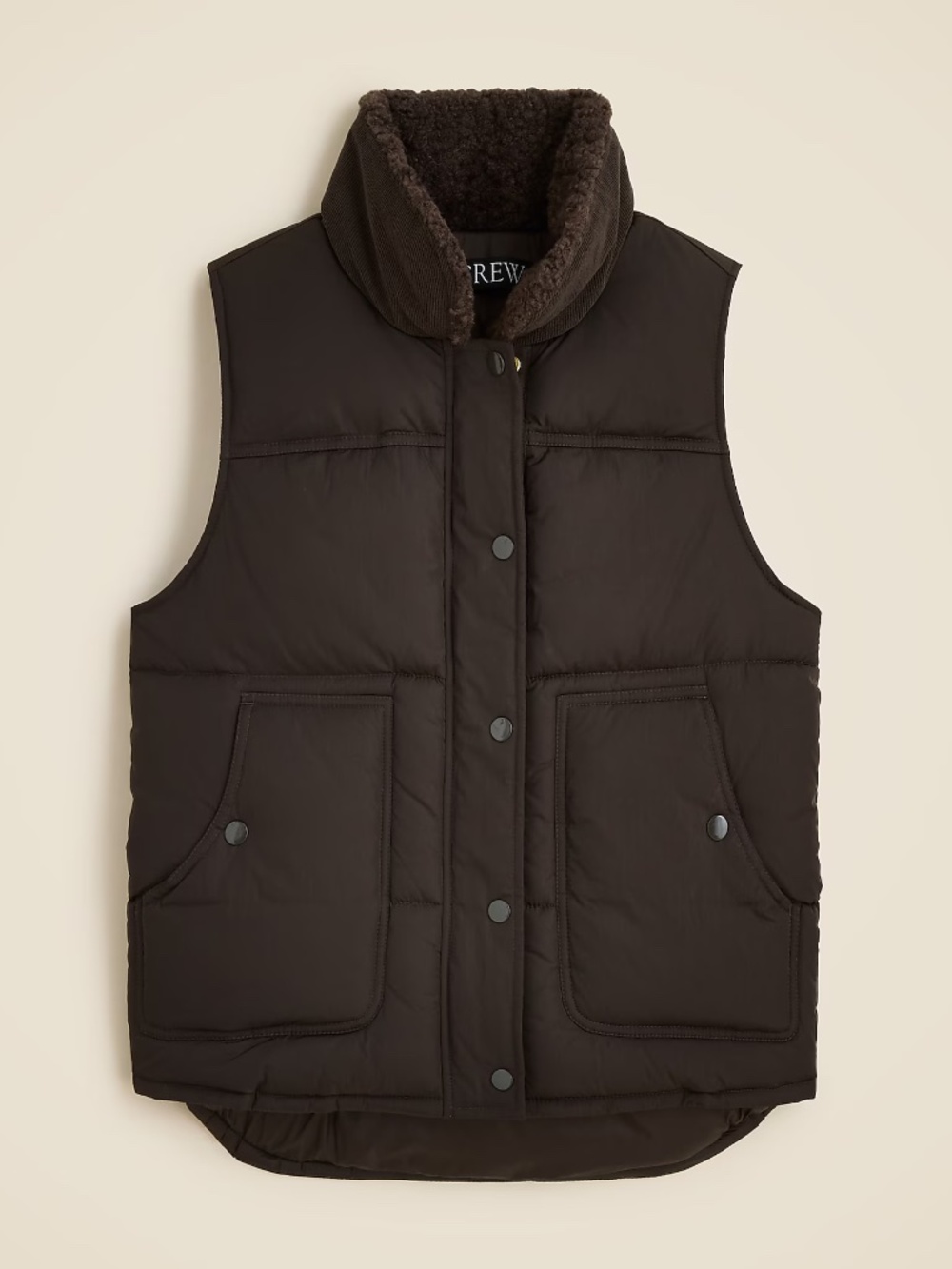 J Crew Puffer vest with PrimaLoft - Mossy Brown - Small